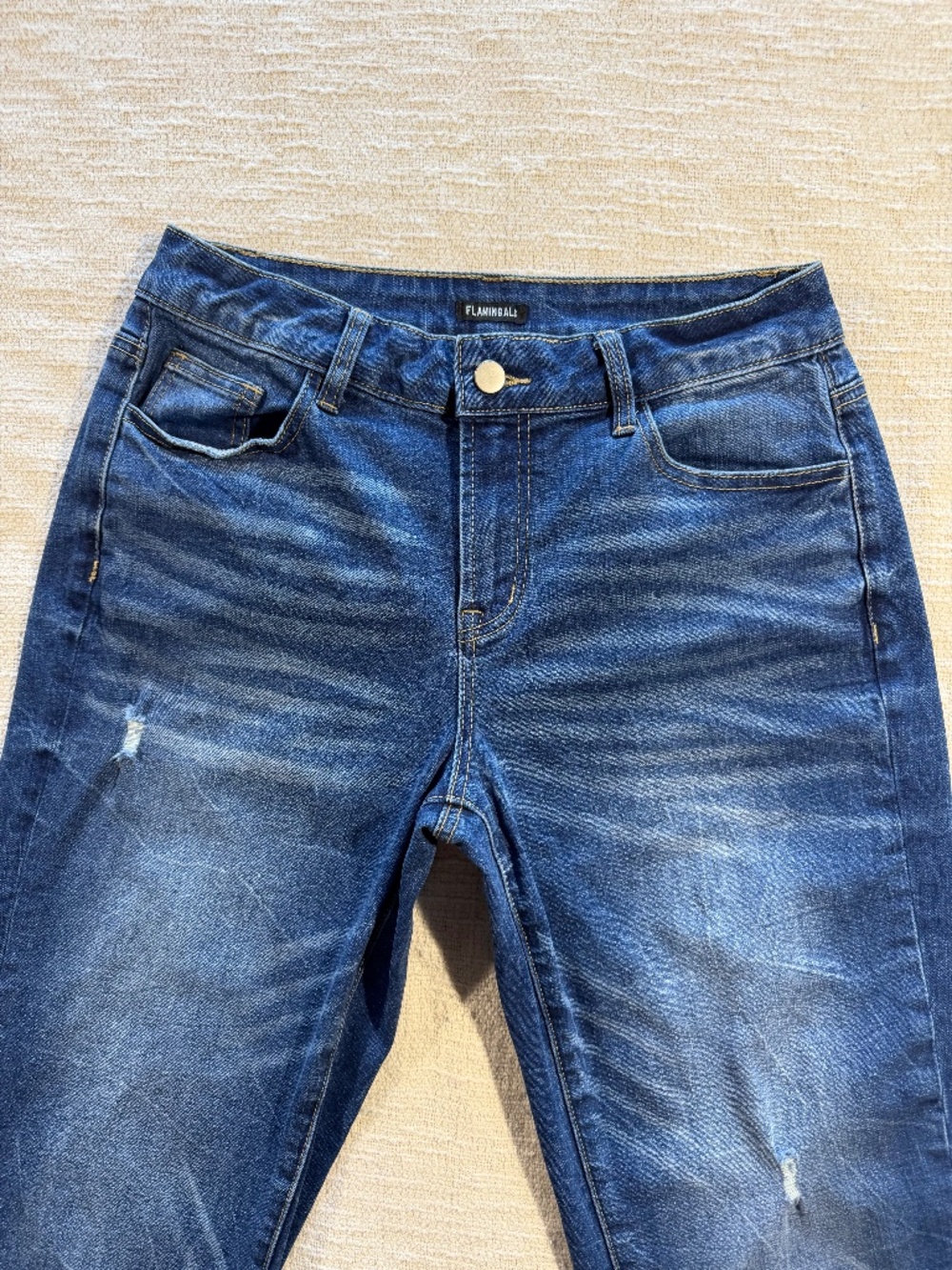 Flamingals Distressed Cropped Straight Leg Jeans Women’s Small 27x26